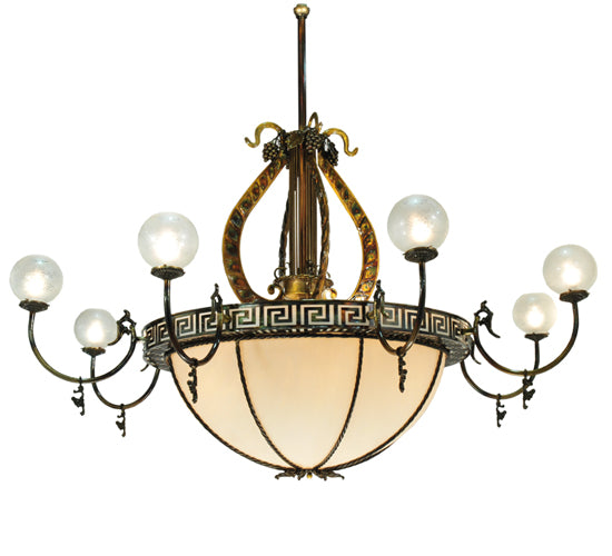 Meyda Tiffany Lyre 106965 Chandelier Light - Lt Burnished Brass Tint/Alabaster Sb