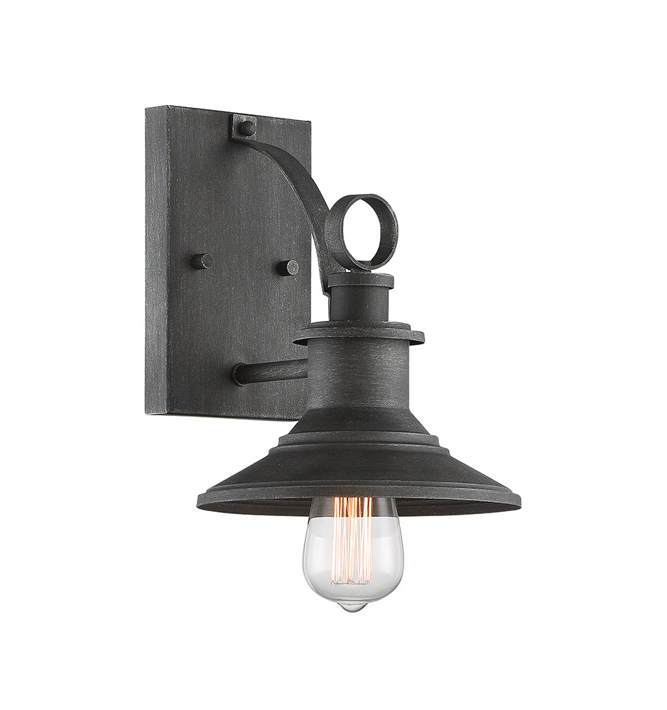 Designers Fountain D207M-8OW-WP Aurora One Light Wall Lantern Outdoor Pewter, Nickel, Silver