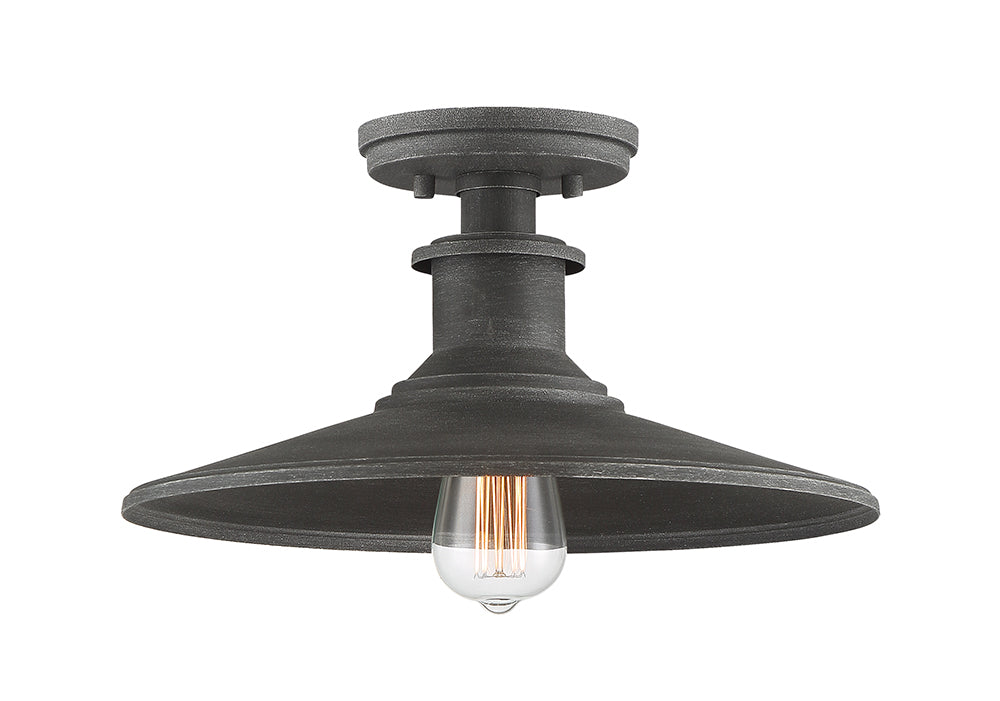 Designers Fountain D207M-SF-WP Aurora One Light Semi-Flushmount Outdoor Pewter, Nickel, Silver