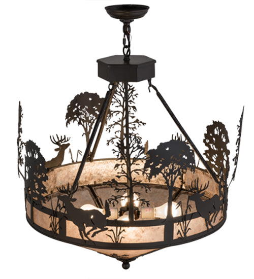 Meyda Tiffany Deer On The Loose 106999 Pendant Light - Timeless Bronze