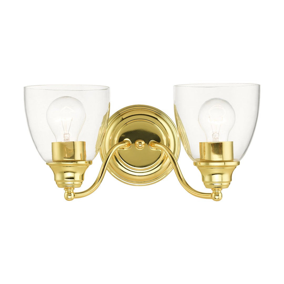 Livex Montgomery 15132-02 Bath Vanity Light 14 in. wide - Polished Brass