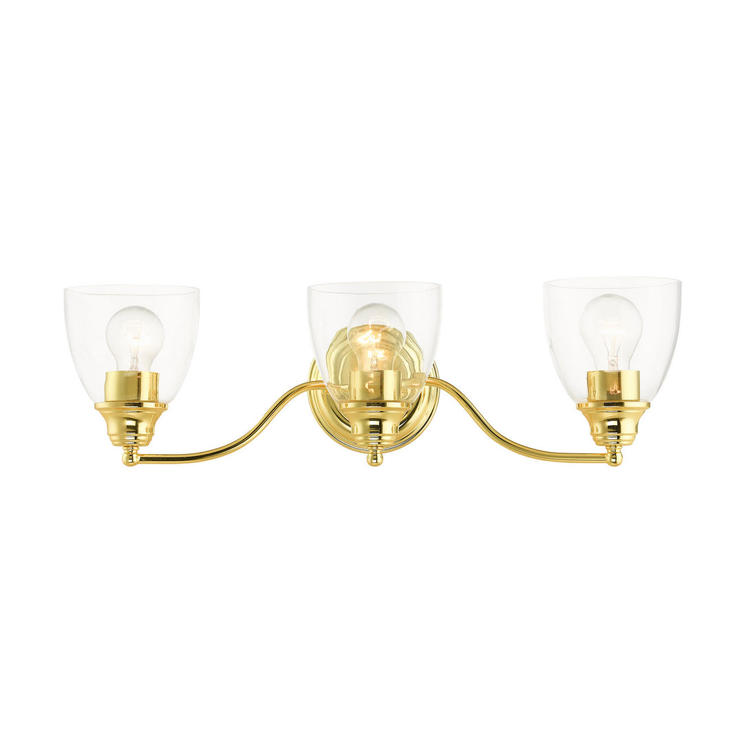 Livex Montgomery 15133-02 Bath Vanity Light 23 in. wide - Polished Brass