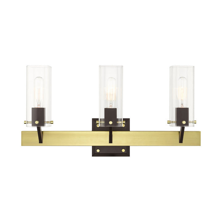 Livex Beckett 17823-12 Bath Vanity Light 24 in. wide - Satin Brass & Bronze