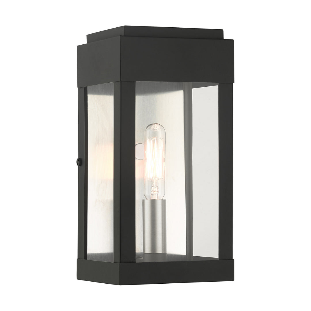 Livex Lighting 21231-04  York Outdoor Black W/ Brushed Nickels W/ Brushed Nickel Stainless Steel