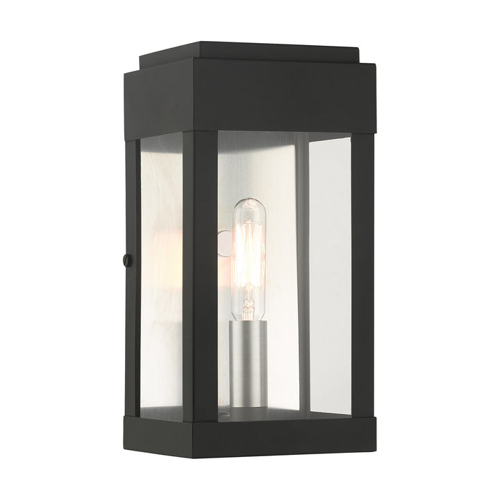 Livex Lighting 21231-04  York Outdoor Black W/ Brushed Nickels W/ Brushed Nickel Stainless Steel