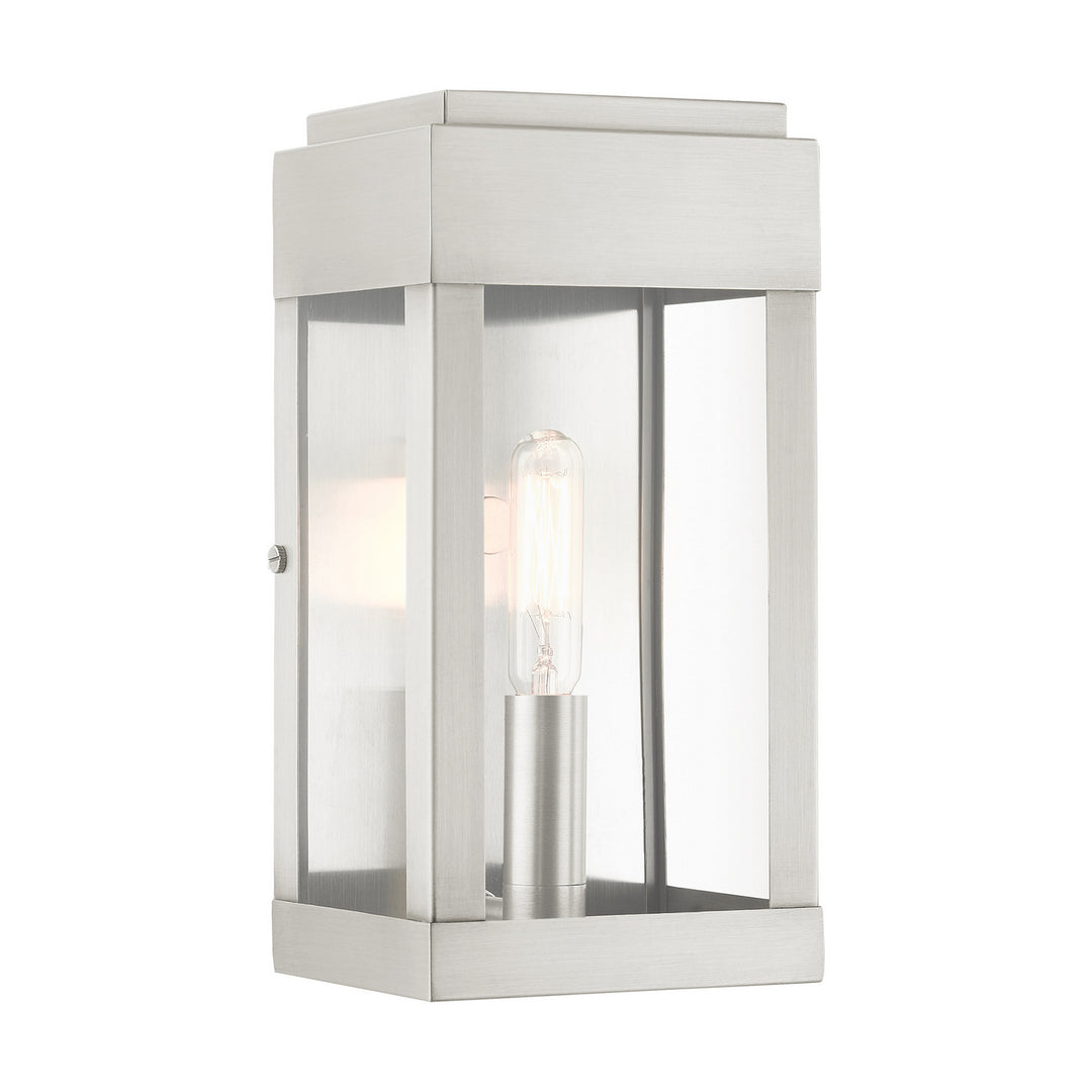 Livex Lighting 21231-91  York Outdoor Brushed Nickel W/ Brushed Nickel Stainless Steel
