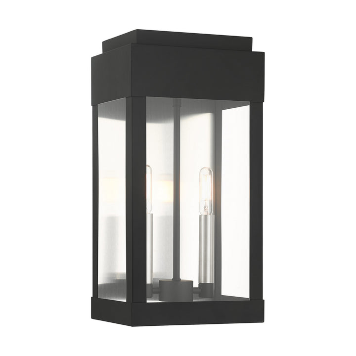 Livex Lighting 21235-04  York Outdoor Black W/ Brushed Nickels W/ Brushed Nickel Stainless Steel