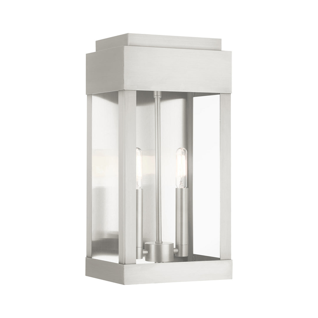 Livex Lighting 21235-91  York Outdoor Brushed Nickel W/ Brushed Nickel Stainless Steel