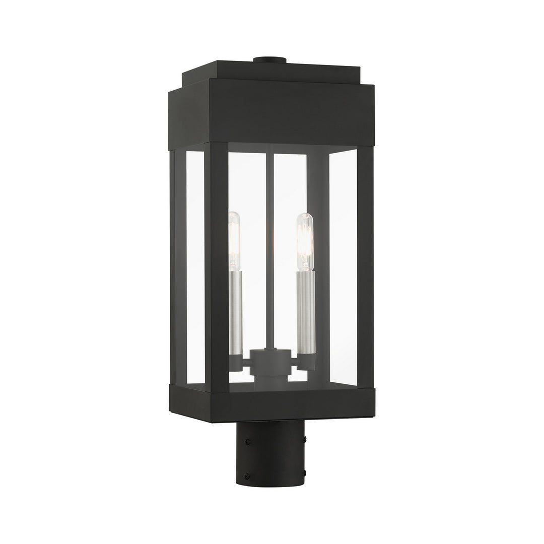 Livex Lighting 21236-04  York Outdoor Black W/ Brushed Nickels