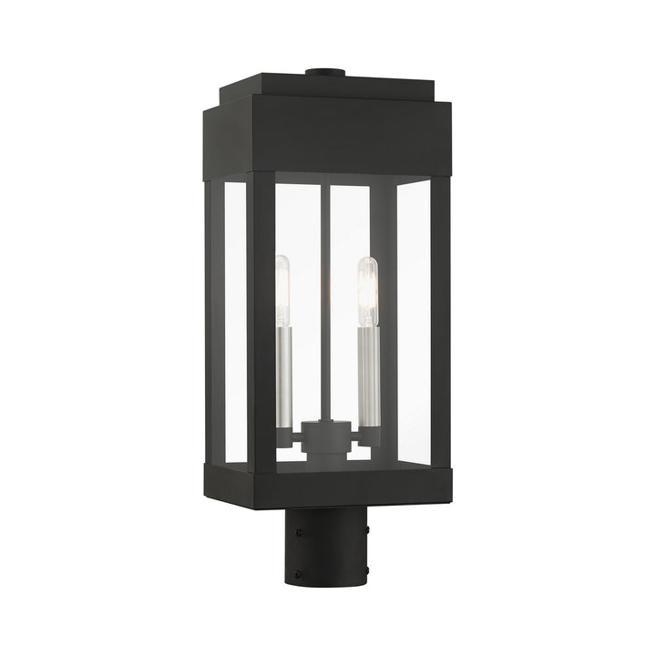 Livex Lighting 21236-04  York Outdoor Black W/ Brushed Nickels