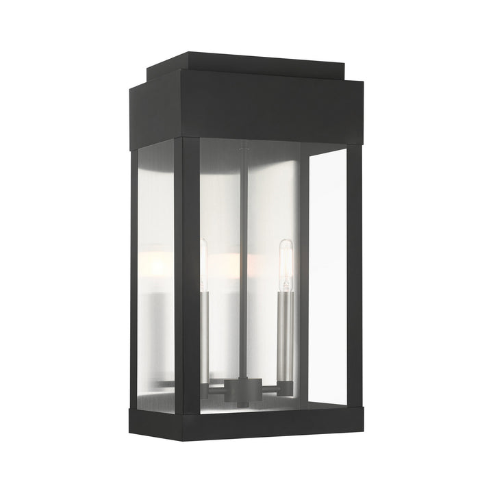 Livex Lighting 21238-04  York Outdoor Black W/ Brushed Nickels W/ Brushed Nickel Stainless Steel