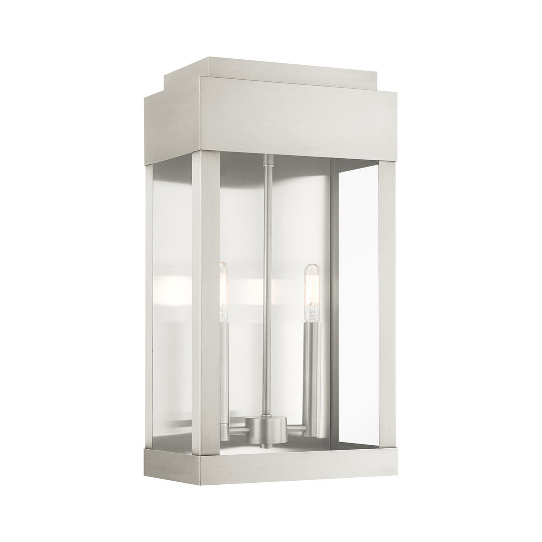 Livex Lighting 21238-91  York Outdoor Brushed Nickel W/ Brushed Nickel Stainless Steel