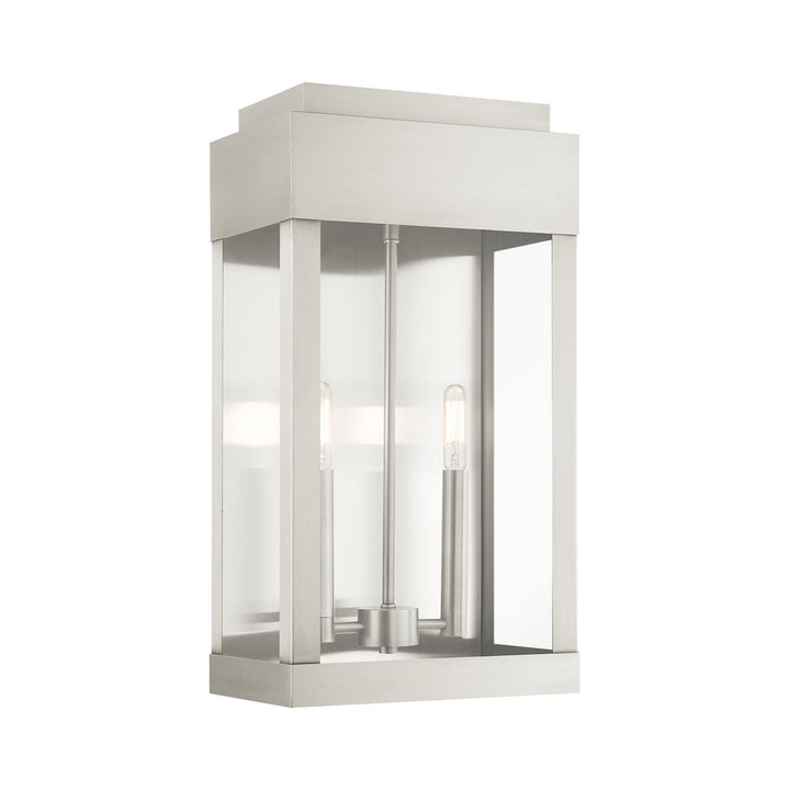 Livex Lighting 21238-91  York Outdoor Brushed Nickel W/ Brushed Nickel Stainless Steel