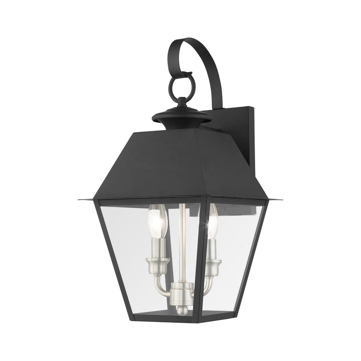 Livex Lighting 27215-04  Wentworth Outdoor Black W/ Brushed Nickel Cluster