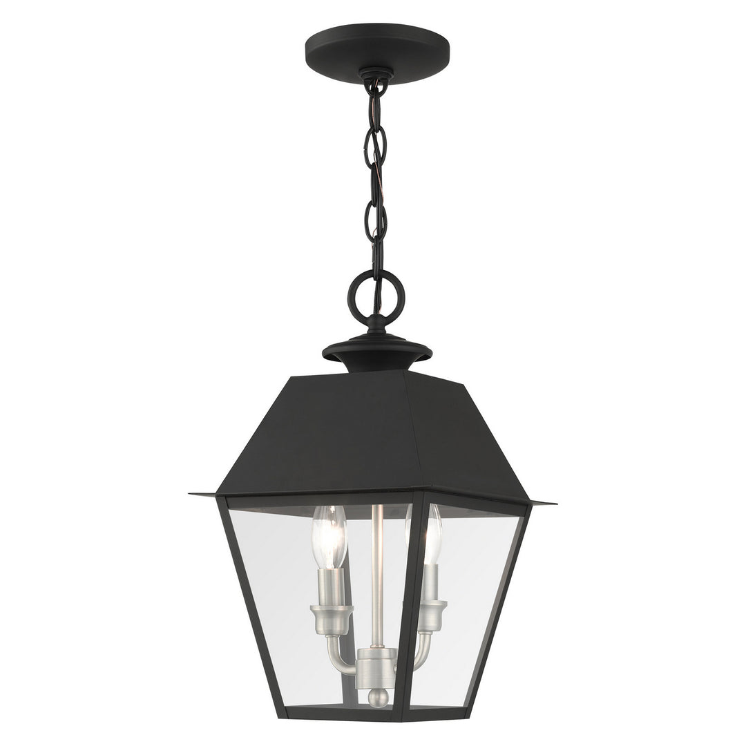 Livex Lighting 27217-04  Wentworth Outdoor Black W/ Brushed Nickel Cluster
