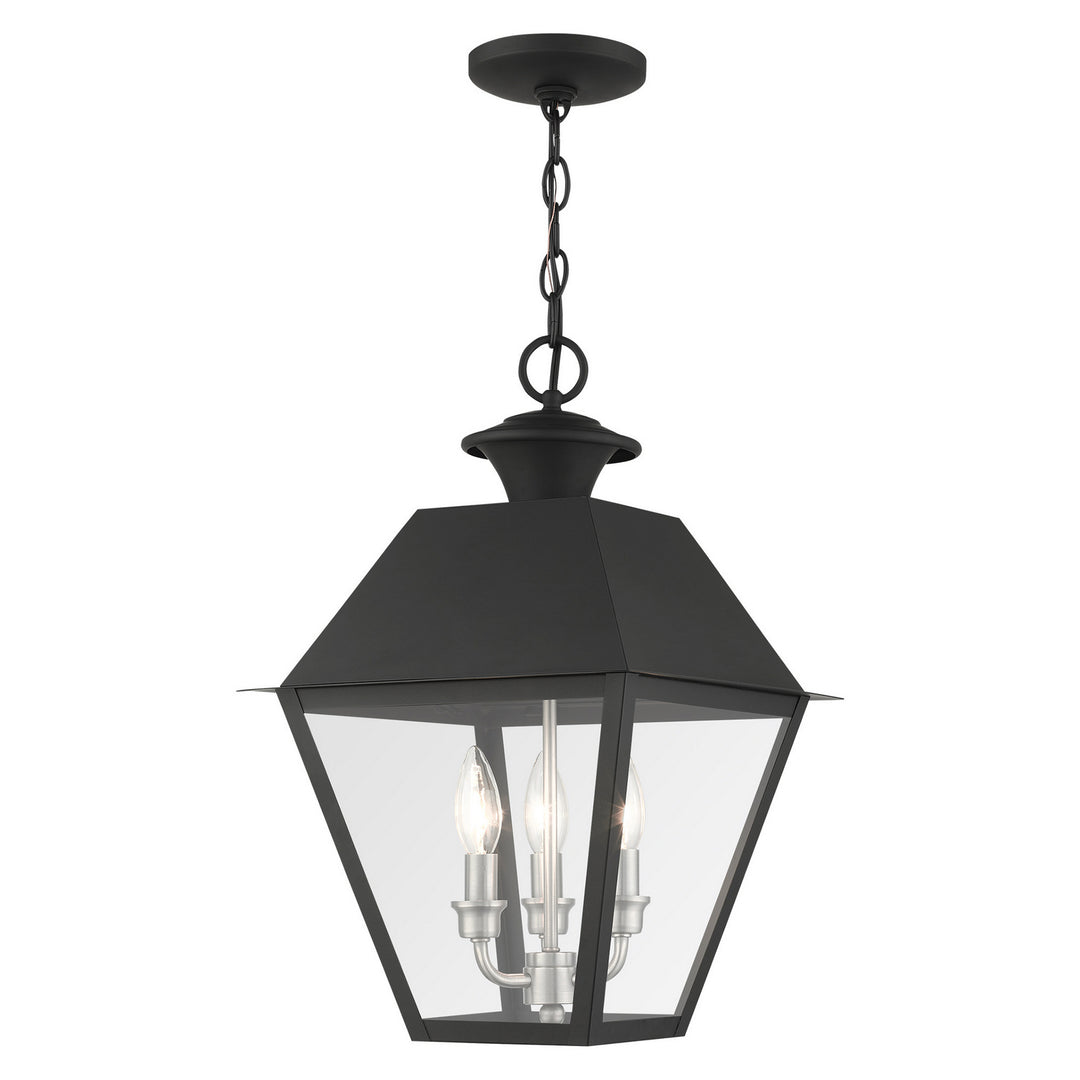 Livex Lighting 27220-04  Wentworth Outdoor Black W/ Brushed Nickel Cluster