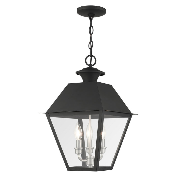 Livex Lighting 27220-04  Wentworth Outdoor Black W/ Brushed Nickel Cluster