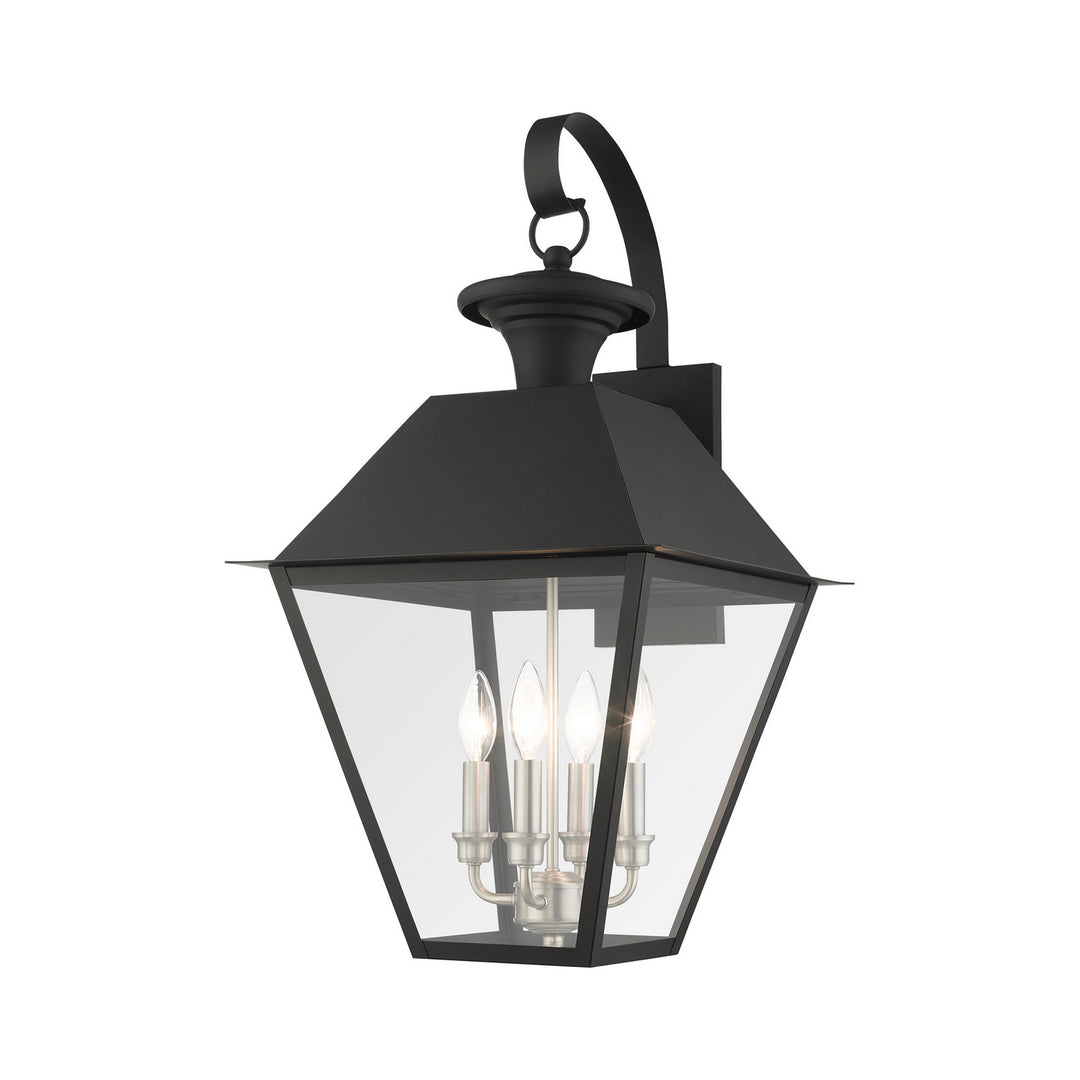 Livex Lighting 27222-04  Wentworth Outdoor Black W/ Brushed Nickel Cluster