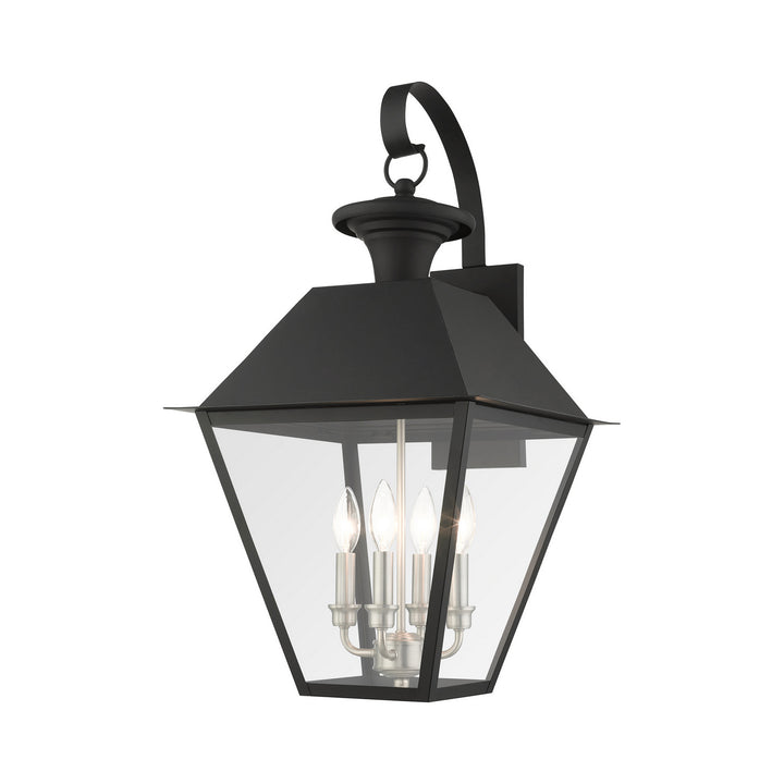 Livex Lighting 27222-04  Wentworth Outdoor Black W/ Brushed Nickel Cluster