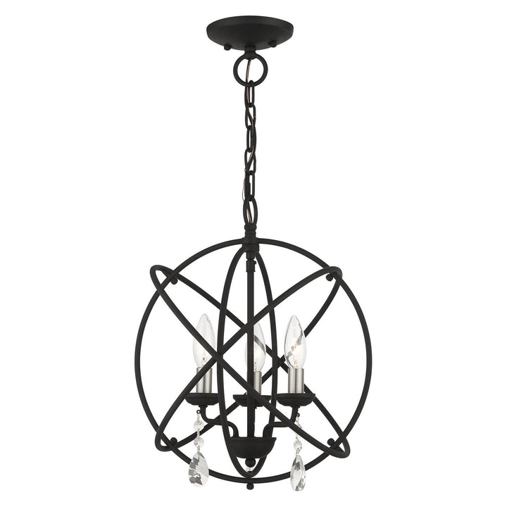 Livex Aria 40904-04 Chandelier Light - Black w/ Satin Nickels