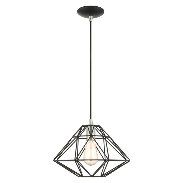 Livex Knox 41323-04 Pendant Light - Black w/ Brushed Nickels