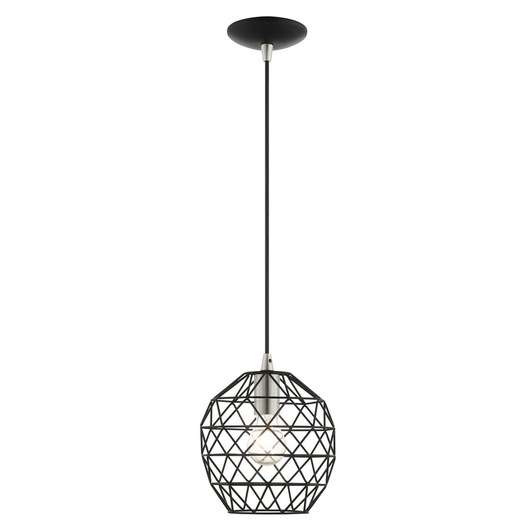 Livex Geometrix 41326-04 Pendant Light - Black w/ Brushed Nickels