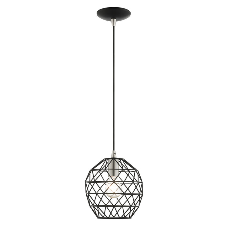 Livex Geometrix 41326-04 Pendant Light - Black w/ Brushed Nickels