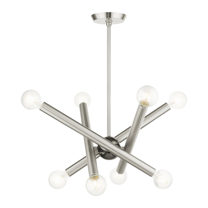 Livex Stafford 45584-91 Chandelier Light - Brushed Nickel w/ Black Chromes