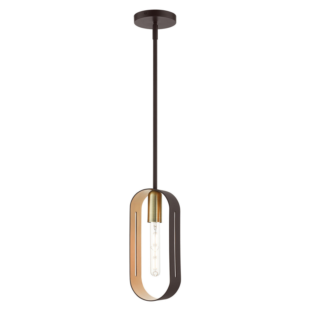 Livex Ravena 45761-07 Pendant Light - Bronze w/ Antique Brasss