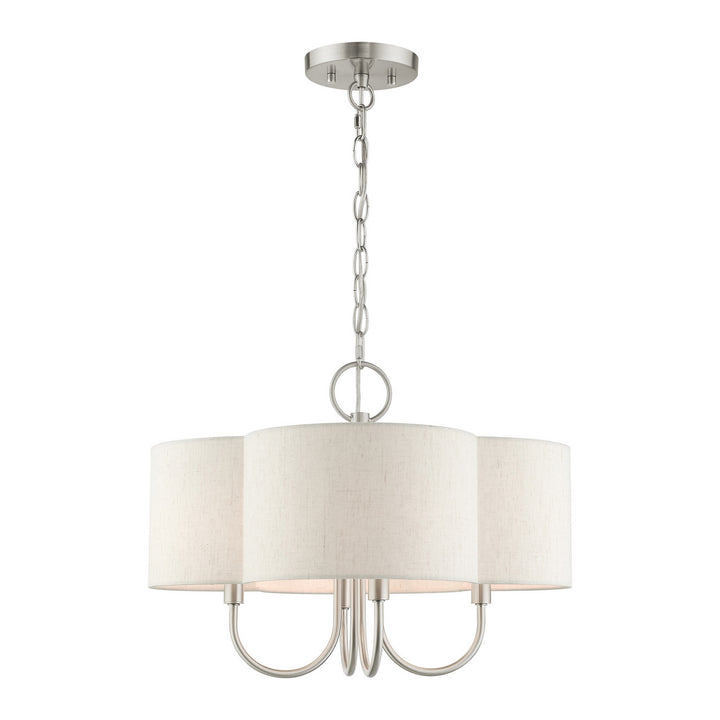 Livex Solstice 45806-91 Chandelier Light - Brushed Nickel