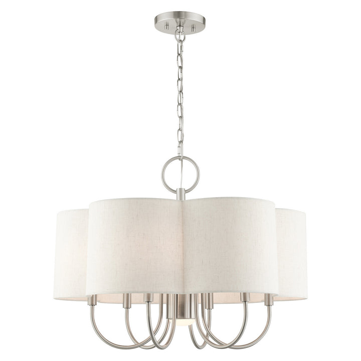 Livex Solstice 45807-91 Chandelier Light - Brushed Nickel