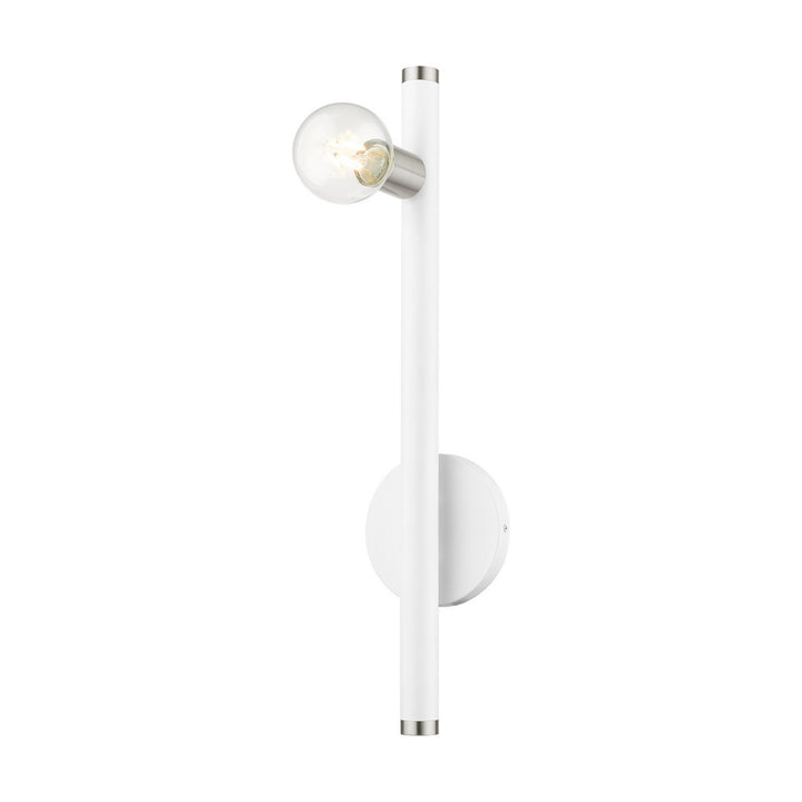 Livex Bannister 45861-03 Wall Sconce Light - White w/ Brushed Nickels