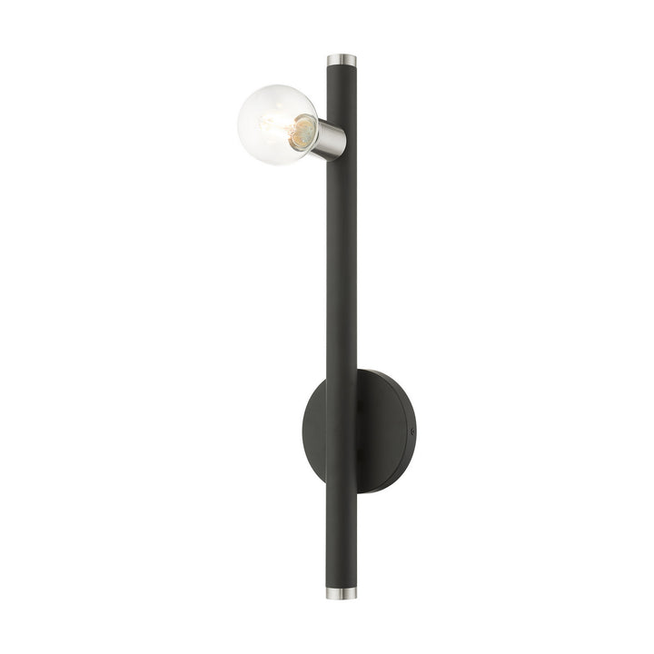 Livex Bannister 45861-04 Wall Sconce Light - Black w/ Brushed Nickels