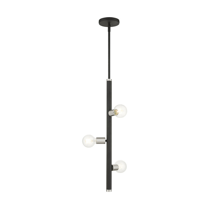 Livex Bannister 45863-04 Pendant Light - Black w/ Brushed Nickels
