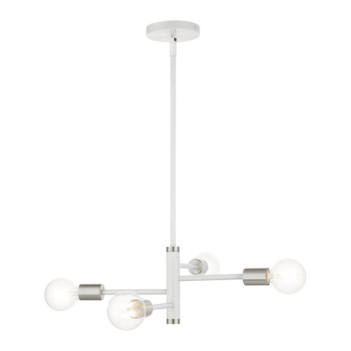 Livex Bannister 45864-03 Chandelier Light - White w/ Brushed Nickels