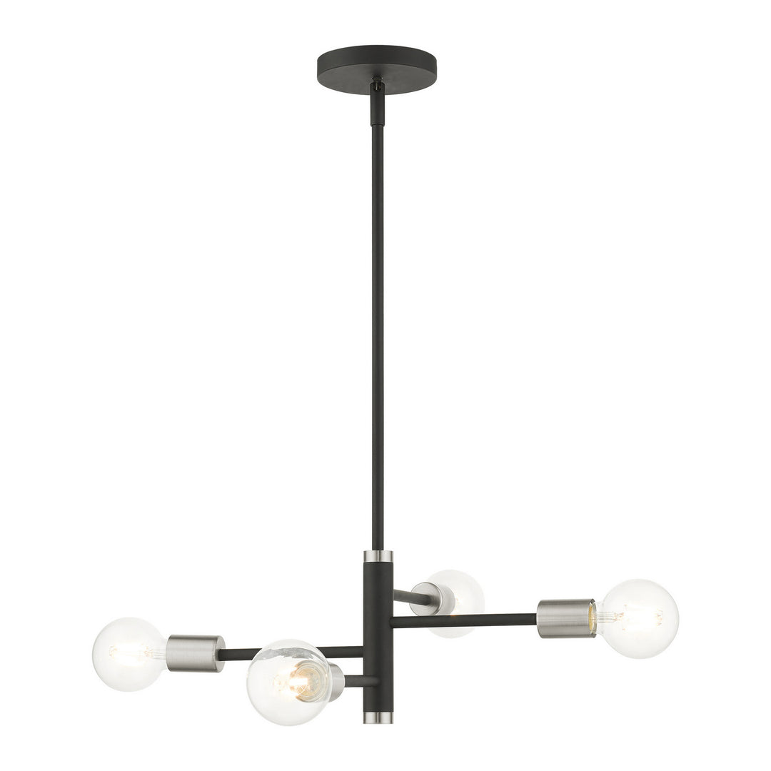 Livex Bannister 45864-04 Chandelier Light - Black w/ Brushed Nickels