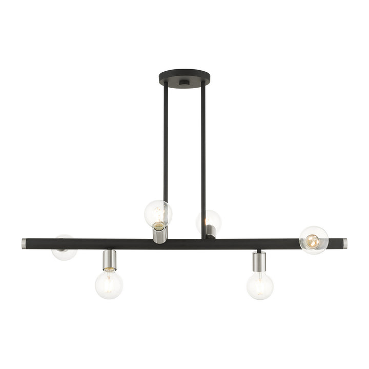 Livex Bannister 45866-04 Pendant Light - Black w/ Brushed Nickels