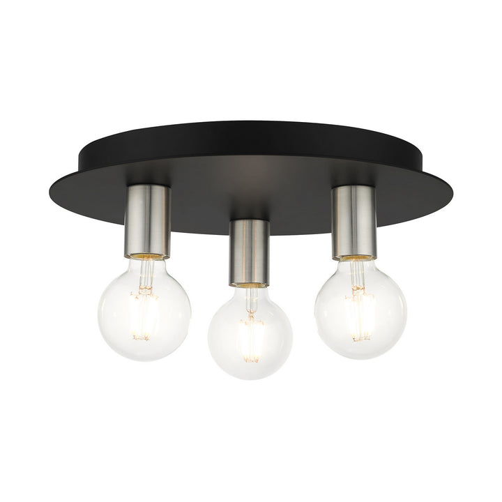 Livex Hillview 45873-04 Ceiling Light - Black w/ Brushed Nickels