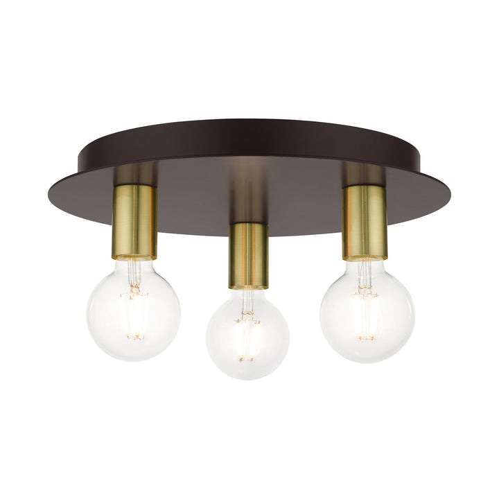 Livex Hillview 45873-07 Ceiling Light - Bronze w/ Satin Brasss