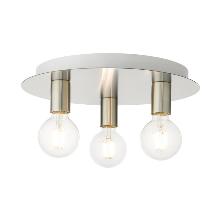 Livex Hillview 45873-91 Ceiling Light - Brushed Nickel w/ White Canopy