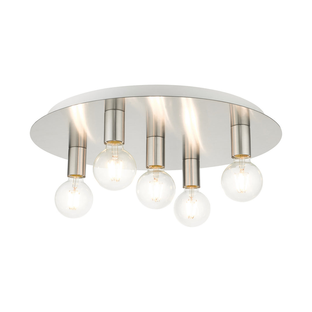 Livex Hillview 45875-91 Ceiling Light - Brushed Nickel w/ White Canopy