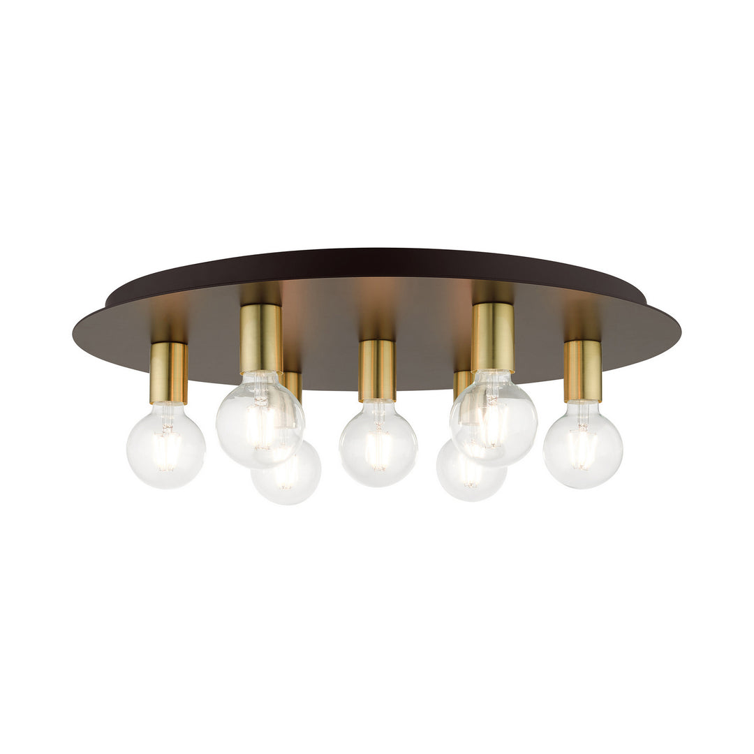 Livex Hillview 45876-07 Ceiling Light - Bronze w/ Satin Brasss