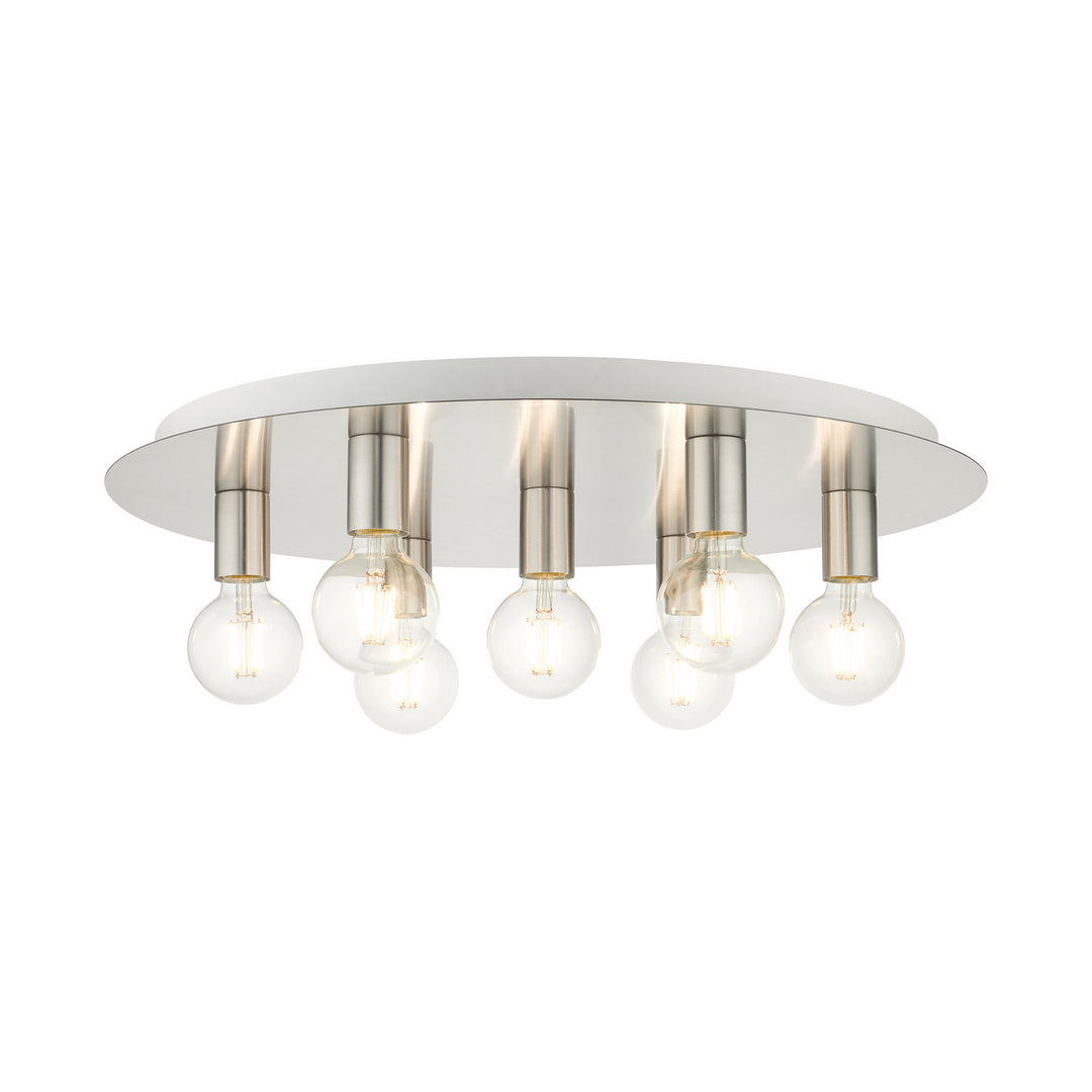 Livex Hillview 45876-91 Ceiling Light - Brushed Nickel w/ White Canopy