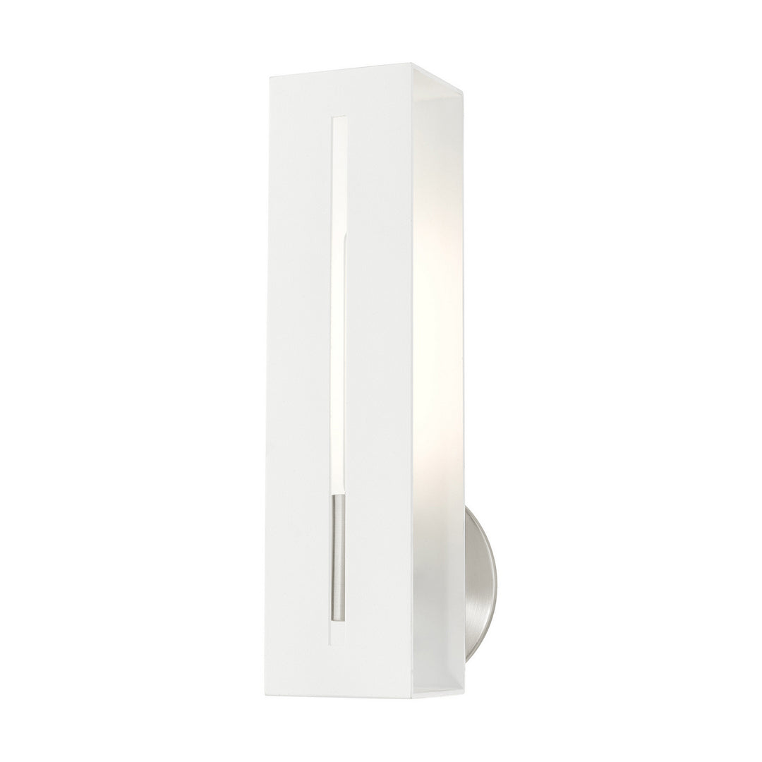 Livex Soma 45953-13 Wall Sconce Light - Textured White w/ Brushed Nickels
