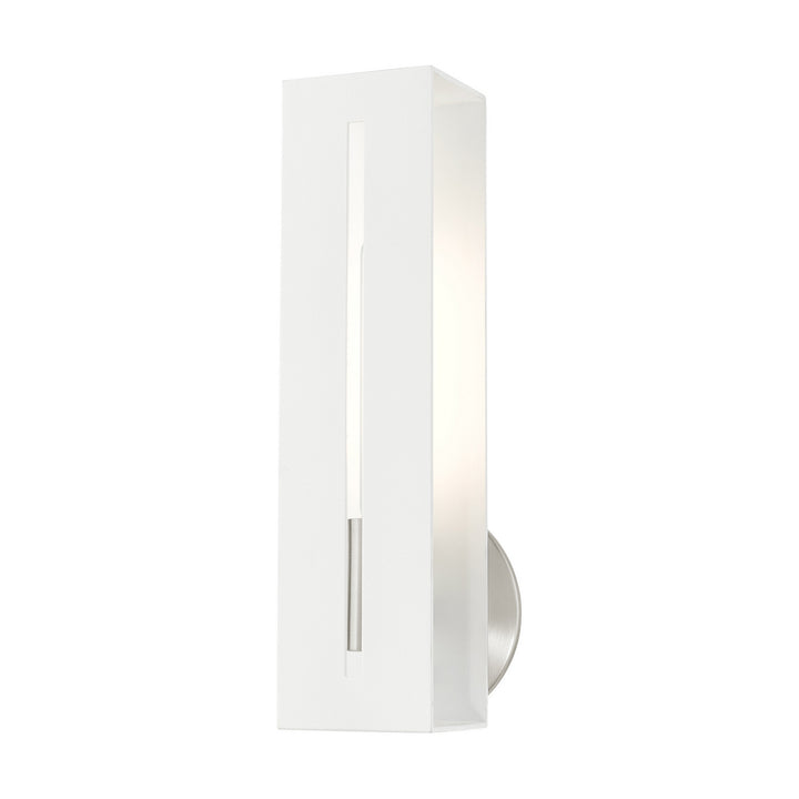 Livex Soma 45953-13 Wall Sconce Light - Textured White w/ Brushed Nickels