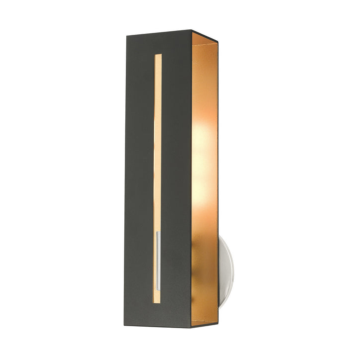 Livex Soma 45953-14 Wall Sconce Light - Textured Black w/ Brushed Nickels