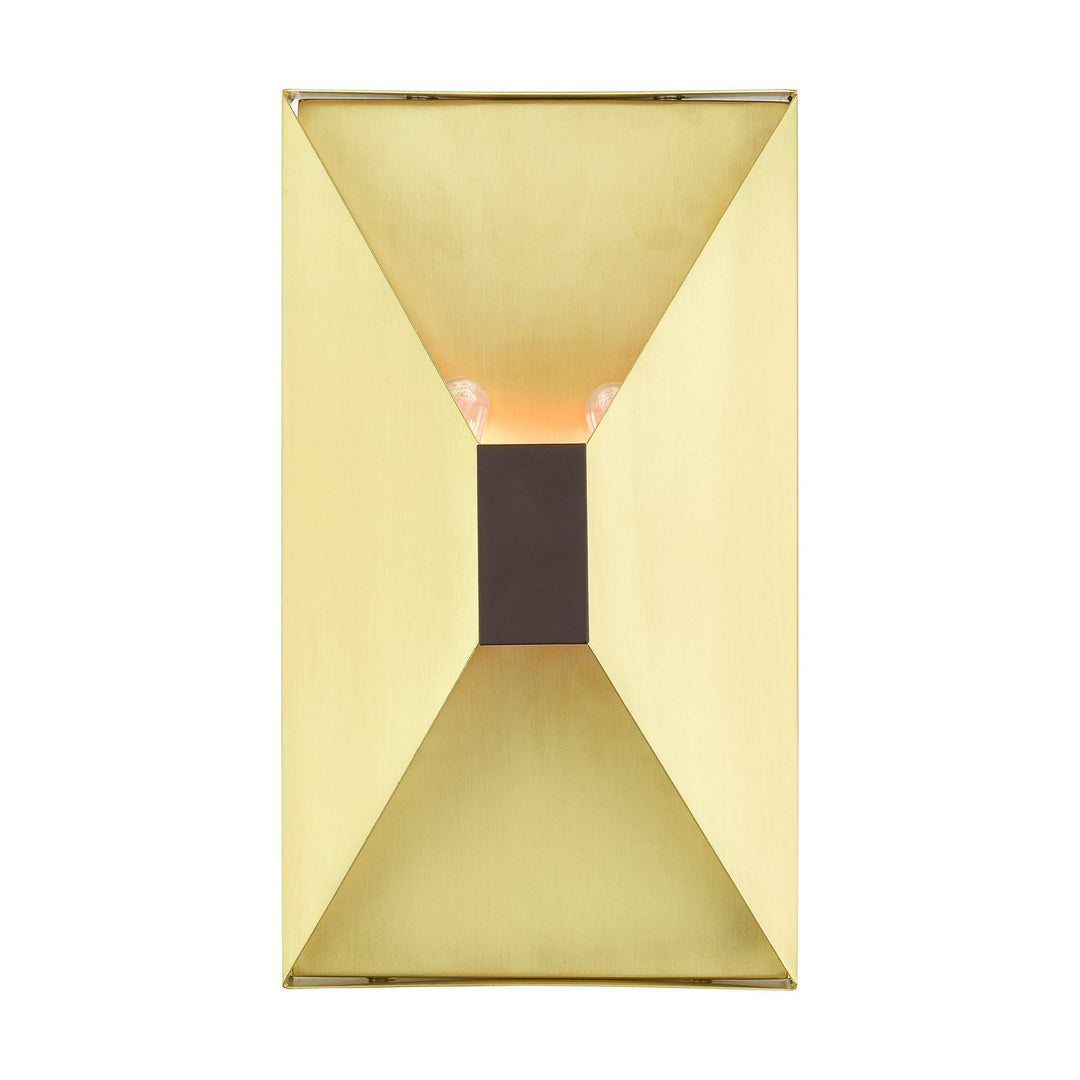 Livex Lexford 46002-12 Wall Sconce Light - Satin Brass w/ Bronze