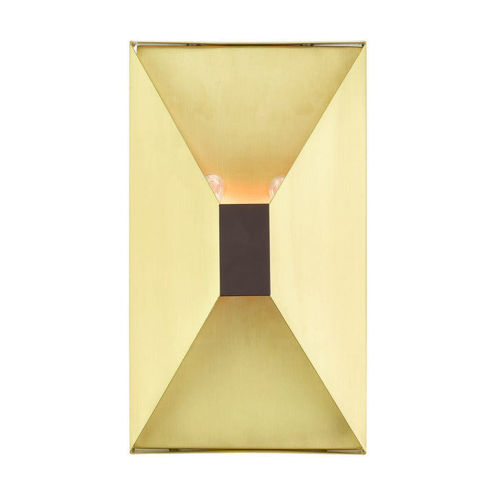 Livex Lexford 46002-12 Wall Sconce Light - Satin Brass w/ Bronze