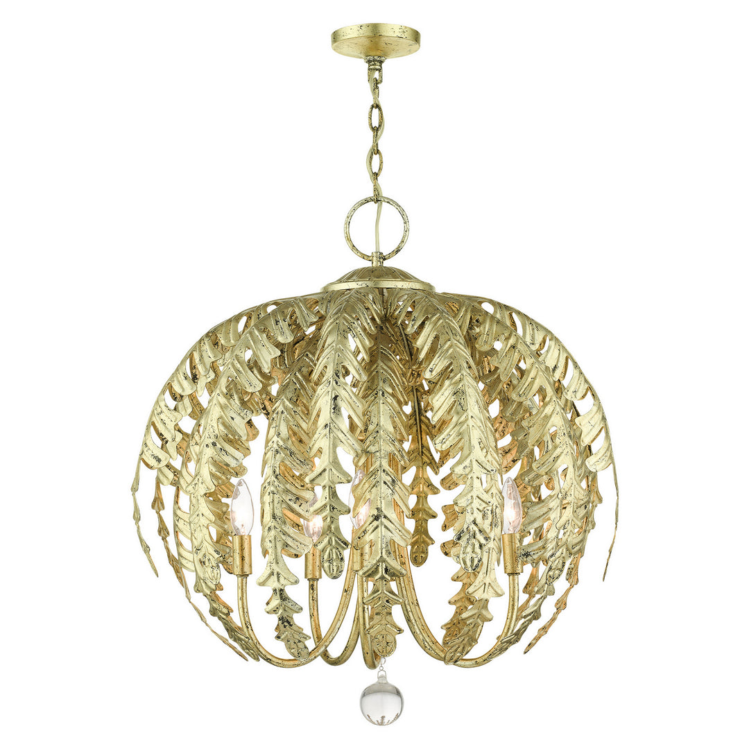 Livex Acanthus 46235-28 Chandelier Light - Hand Applied Winter Gold