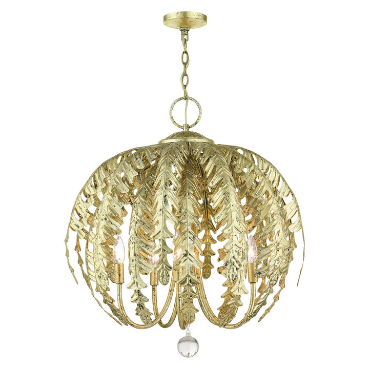 Livex Acanthus 46235-28 Chandelier Light - Hand Applied Winter Gold